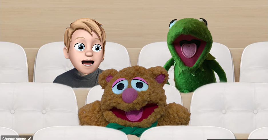 A picture of my avatar, kermit and Fonzie bear in some chairs in together mode